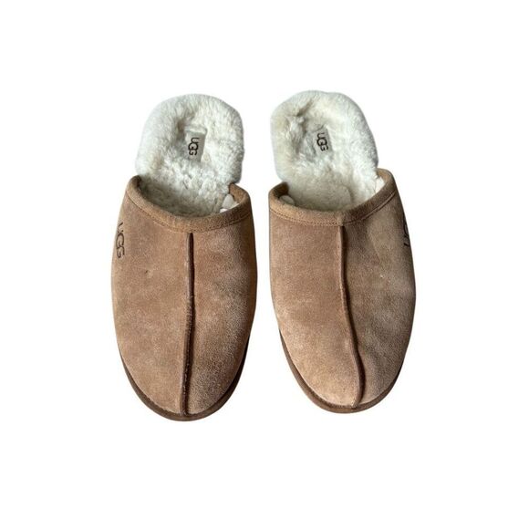 UGG Men's Scuff Slippers size 12 Chestnut Suede Tan - Picture 1 of 8